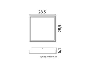 Miniaturka 4 - Plafon zewnętrzny BENI BN-KW285XL – rysunek wymiarów obudowy