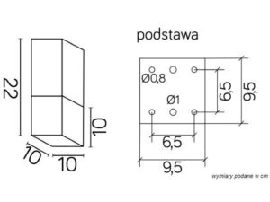 Miniaturka 4 - Wymiary plafonu CUBE MAX S
