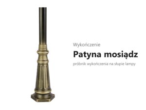 Miniaturka 1 - Wykończenie patyna mosiądz – próbnik wykończenia lampy ogrodowej