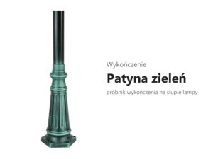 Miniaturka 3 - Wykończenie patyna zieleń – próbnik wykończenia lampy ogrodowej