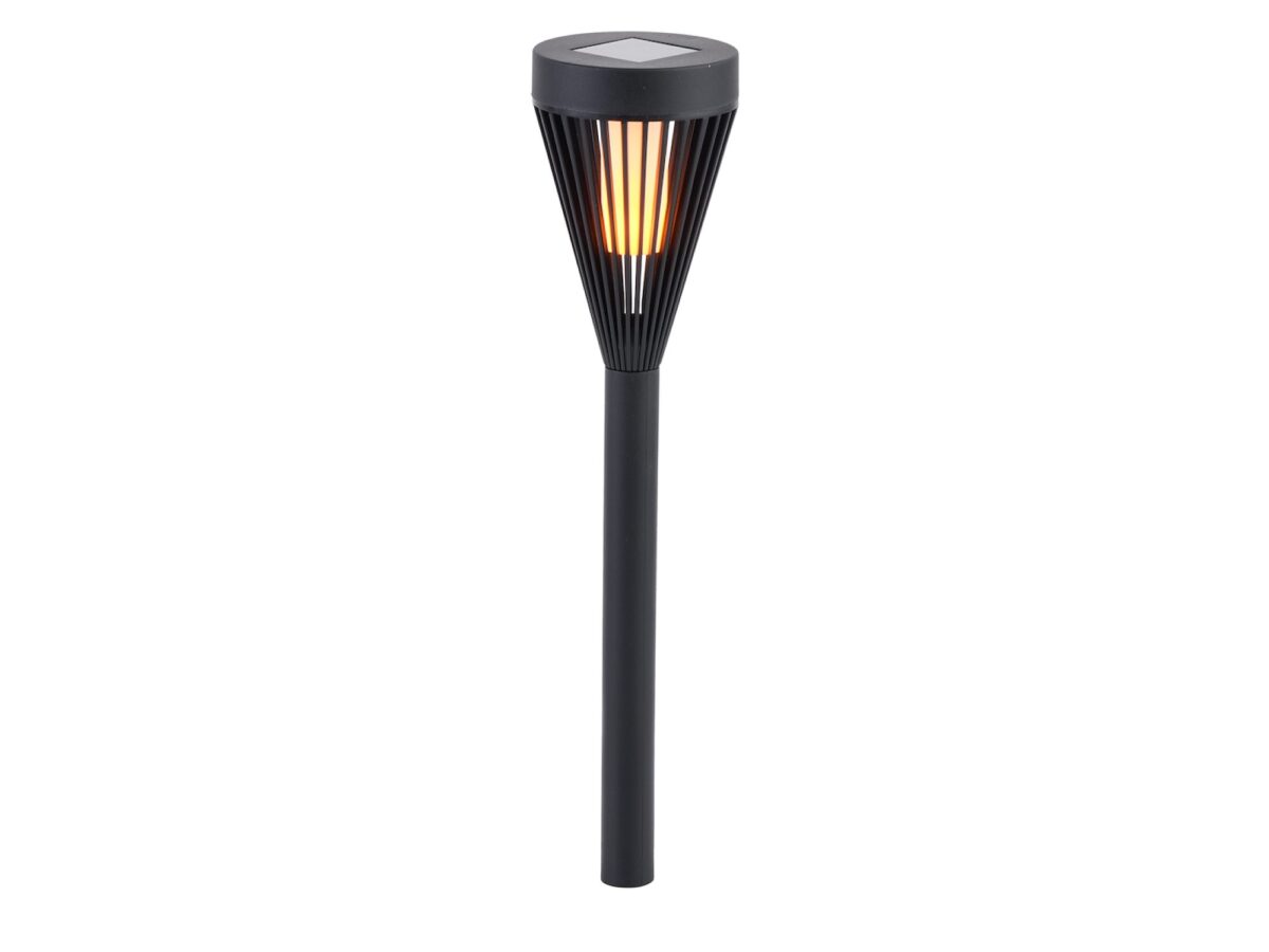 Pochodnia solarna ogrodowa LED 39,5 cm czarna 1700 K