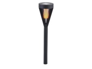Miniaturka 5 - Czarna pochodnia solarna LED 1700 K z efektem płomienia na białym tle