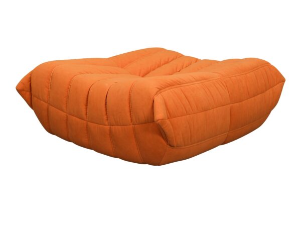 Podnóżek tapicerowany Zenith palona pomarańcza 86 cm, pełen widok z przodu