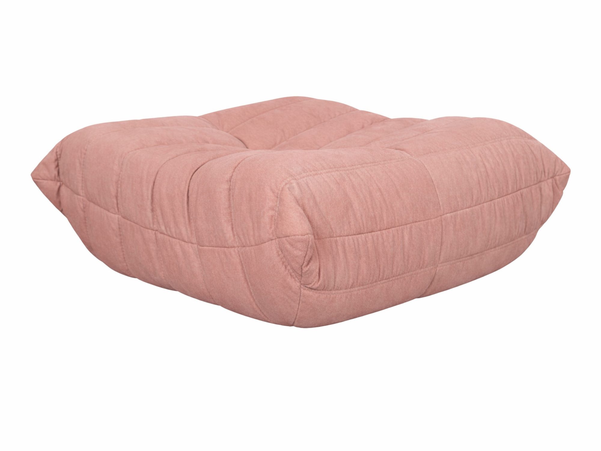 Podnóżek tapicerowany Zenith różowy brzoskwiniowy 86 cm z centralnym pikowaniem