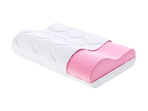 Miniaturka 2 - Poduszka VISCO ergonomiczna pod kark Jacquessa – przekrój z różowym wkładem z pianki VISCO