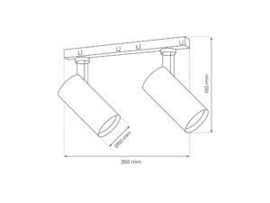 Miniaturka 4 - Podwójny reflektor szynowy LED – schemat producenta z wymiarami