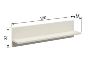 Miniaturka 2 - Półka ścienna Movena kaszmir z wymiarami 120 na 18 na 32 cm