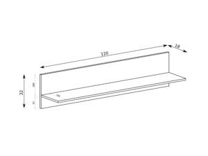 Miniaturka 3 - Półka Movena 120 cm – rysunek techniczny konstrukcji i wymiarów
