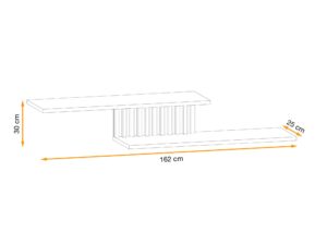 Miniaturka 3 - Półka ścienna matowa Raventino 160 cm Hickory Jackson czarny – zdjęcie 3