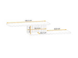 Miniaturka 2 - Półka ścienna matowa Raventino 160 cm Hickory Jackson czarny – zdjęcie 2