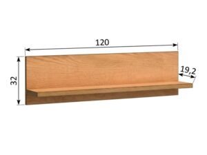 Miniaturka 2 - Półka wisząca Lavinia z rysunkiem wymiarów 120 cm