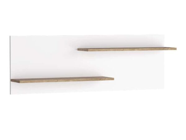 Półka ścienna Nalvio 120 cm z dwoma poziomami Ribbeck i białym tłem