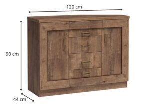 Miniaturka 2 - Komoda Pradella 120 cm, wymiary szerokości wysokości i głębokości