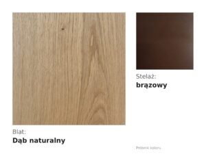 Miniaturka 5 - Próbnik koloru: blat dąb naturalny, stelaż brązowy