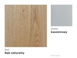 Miniaturka 4 - Próbnik koloru: blat dąb naturalny, stelaż kaszmirowy