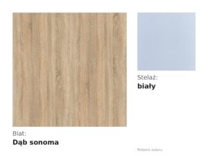 Miniaturka 5 - Próbnik koloru: blat dąb sonoma, stelaż biały