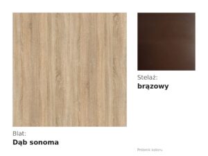 Miniaturka 3 - Próbnik koloru: blat dąb sonoma, stelaż brązowy