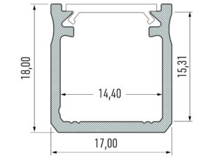 Miniaturka 1 - Profil aluminiowy LED Y 200 cm srebrny z mlecznym kloszem na białym tle