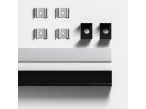 Miniaturka 2 - Profil LED natynkowy czarny 2 m – aluminiowa listwa, klosz i elementy montażowe