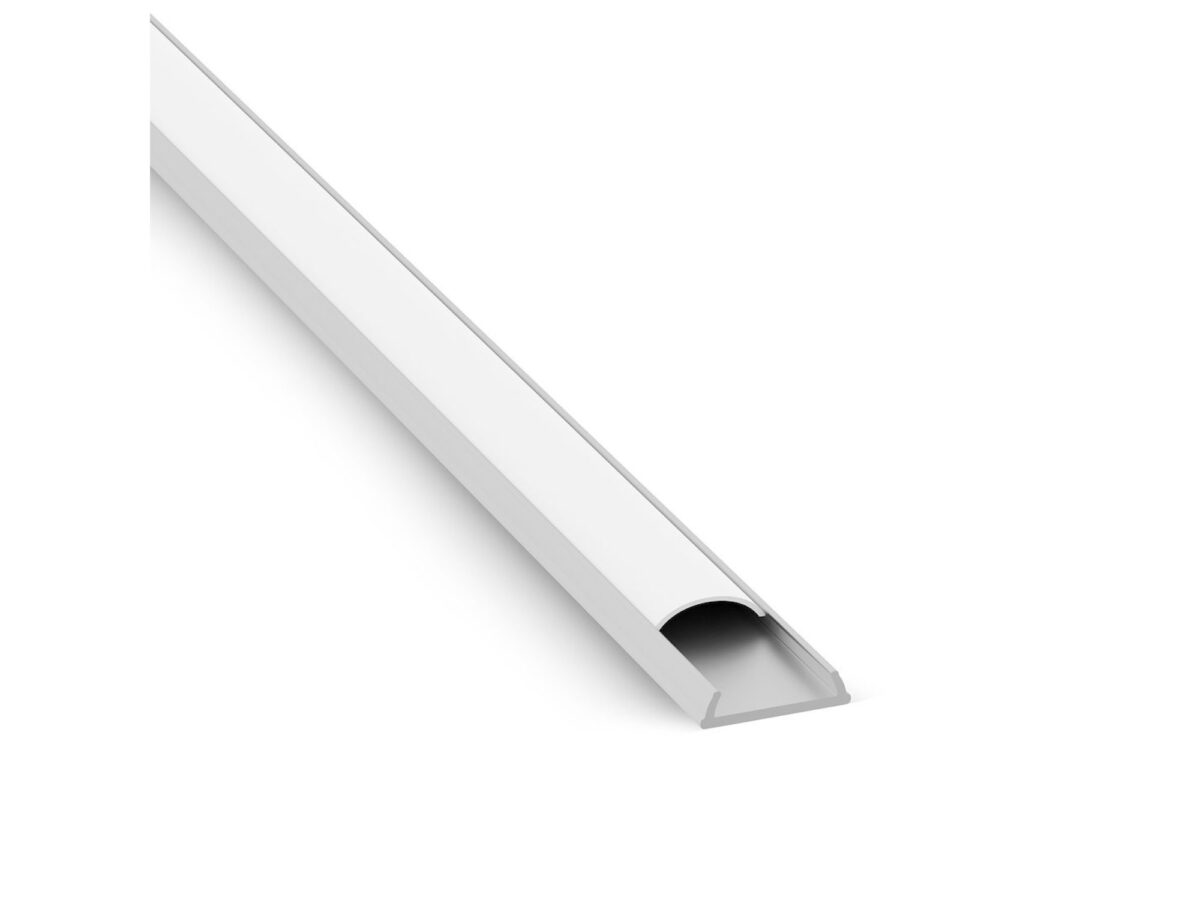 Profil LED natynkowy niski 5 mm srebrny z kloszem mlecznym 2 m – zestaw 20 szt.