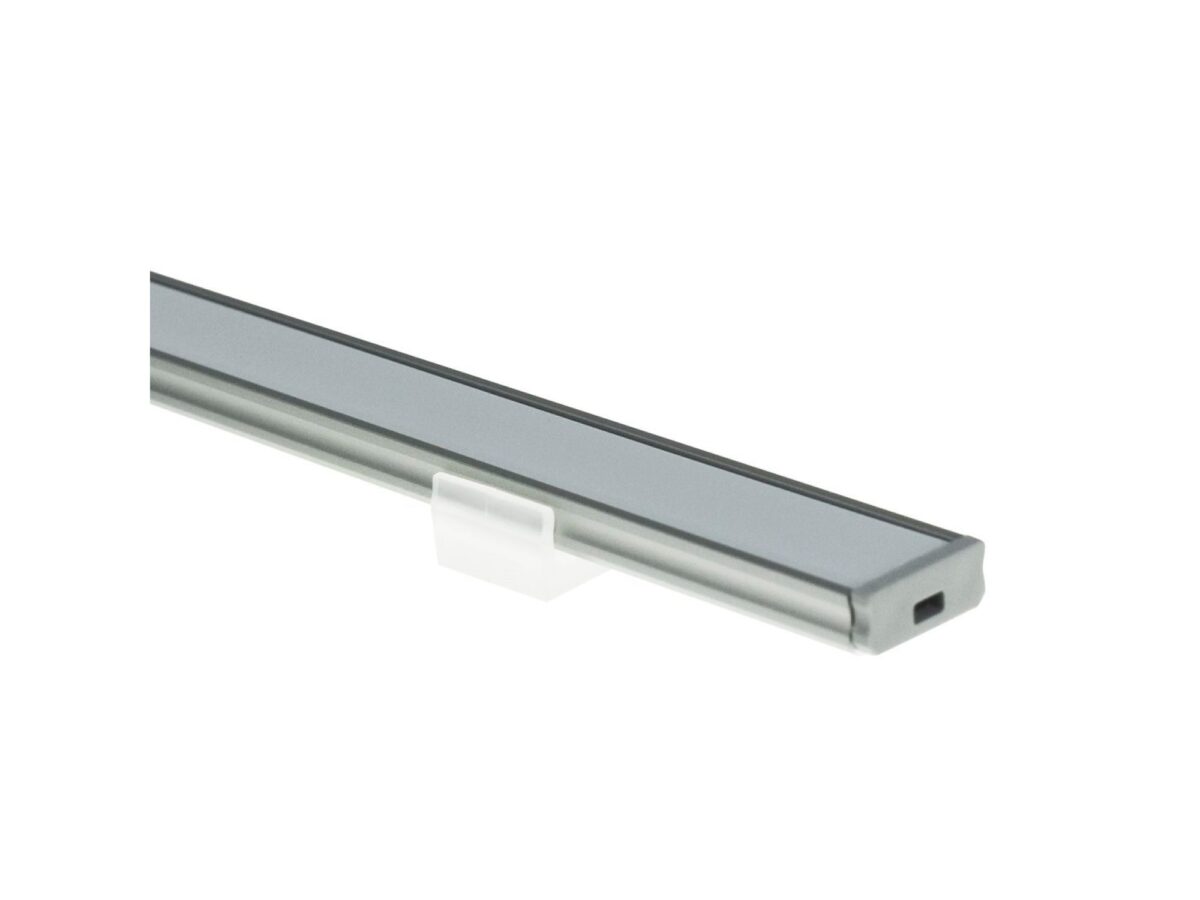 Profil aluminiowy LED natynkowy płaski 16 × 6 mm 200 cm z kloszem mlecznym