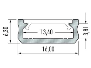 Miniaturka 3 - Profil aluminiowy LED natynkowy 200 cm srebrny z kloszem mlecznym – zdjęcie 4
