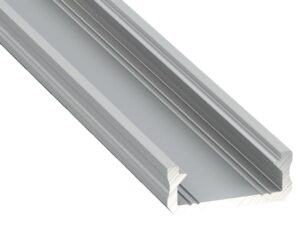 Miniaturka 1 - Profil aluminiowy LED natynkowy 200 cm srebrny z kloszem mlecznym – zdjęcie 2