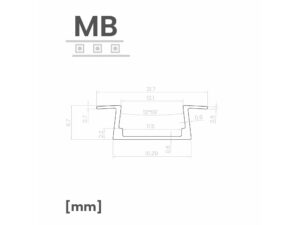 Miniaturka 6 - Profil LED wpuszczany MB – rysunek wymiarowy