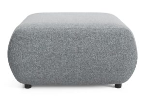 Miniaturka 5 - Pufa Arbano 88 cm — widok z przodu na białym tle w szarej tkaninie