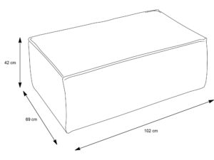 Miniaturka 5 - Pufa Fiorano – rysunek wymiarowy 102 × 69 cm