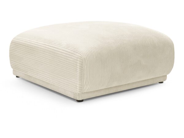 Pufa Lazza 102 cm w kremowym sztruksie – widok pod kątem