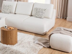 Miniaturka 2 - Pufa mini Lenvario przy sofie z kolekcji Lenvario