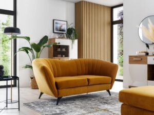 Miniaturka 2 - Sofa i pufa Anvelio w jasnym wnętrzu