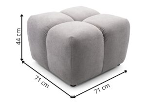 Miniaturka 3 - Pufa Velissa – wymiary 71 × 71 × 44 cm