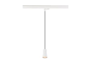 Miniaturka 2 - Puri 2.0 Cone biała lampa wisząca GU10 do szyny – ujęcie świecące