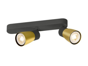 Miniaturka 2 - Czarno-złota lampa Puri 2.0 Dome asymetryczna, dwa punkty GU10