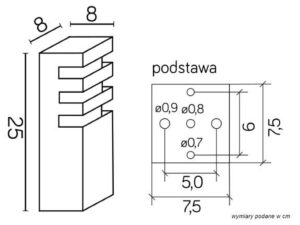 Miniaturka 4 - Rysunek wymiarowy oprawy zewnętrznej RADO 3