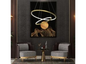Miniaturka 4 - Lampa wisząca LED Raladano 51 W z dwoma pierścieniami – zdjęcie 5