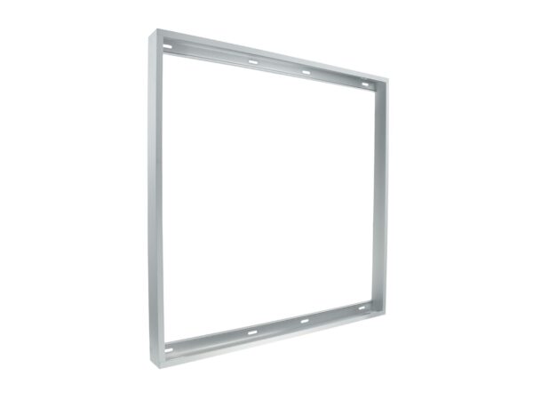 Biała ramka natynkowa do panelu LED 60 × 60 cm, kwadratowy profil montażowy