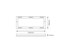 Miniaturka 3 - Schemat ramki natynkowej LED 1200 × 300 × 62 mm