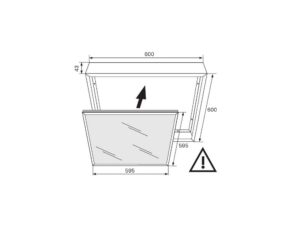 Miniaturka 2 - Schemat montażu ramki natynkowej 60 × 60 cm z miejscem na panel LED