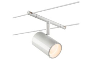 Miniaturka 1 - Biały reflektor linkowy Tenseo Noblo LED 2700 K na białym tle