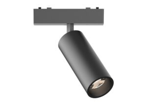Miniaturka 6 - Czarny reflektor LED do szyny magnetycznej 9 W z cylindryczną głowicą na białym tle