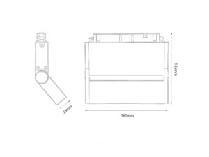 Miniaturka 3 - Rysunek techniczny reflektora szynowego LED 160 na 135 na 23 mm