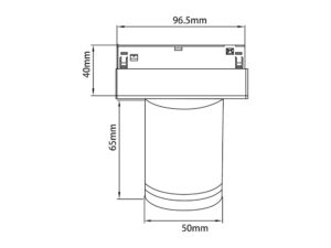 Miniaturka 5 - Rysunek wymiarowy reflektora magnetycznego LED 6 W