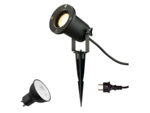 Miniaturka 2 - Reflektor ogrodowy Big Nautilus Lamp Set czarny – zestaw ze szpikulcem i żarówką GU10