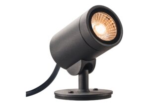 Miniaturka 4 - Antracytowy reflektor ogrodowy Helia LED 3000 K, widok z przodu