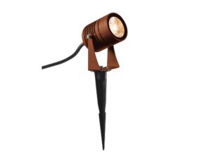 Miniaturka 1 - Rdzawy reflektor ogrodowy LED Spike z kolcem do montażu w ziemi