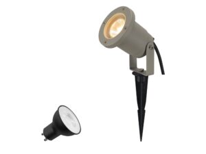 Miniaturka 1 - Reflektor ogrodowy Nautilus Lamp Set szary na szpikulcu z przewodem