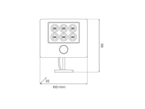 Miniaturka 5 - Reflektor solarny LED – wymiary 100 × 90 × 32 mm